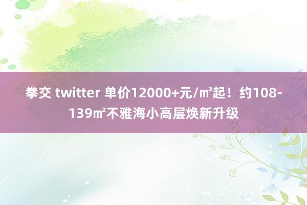 拳交 twitter 单价12000+元/㎡起！约108-139㎡不雅海小高层焕新升级